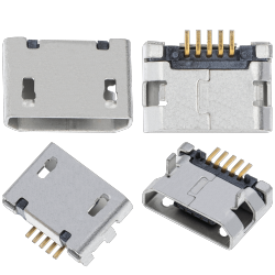 ESOURCE PARTS Replacement Charging Port Soldering Required - 05 Pin - Micro B - 2 Anchor Points (C042)