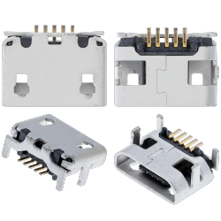ESOURCE PARTS Replacement Charging Port Soldering Required - 05 Pin - Micro B - 4 Anchor Points (C178)
