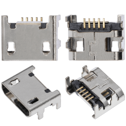 ESOURCE PARTS Replacement Charging Port Soldering Required - 05 Pin - Micro B - 4 Anchor Points (C148)