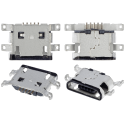 ESOURCE PARTS Replacement Charging Port Soldering Required - 05 Pin - Micro B - 4 Anchor Points (C191)