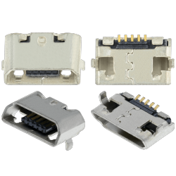 ESOURCE PARTS Replacement Charging Port Soldering Required - 05 Pin - Micro B - 2 Anchor Points (C031)