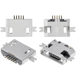 ESOURCE PARTS Replacement Charging Port Soldering Required - 05 Pin - Micro B - 2 Anchor Points (C032)