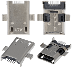 ESOURCE PARTS Replacement Charging Port Soldering Required - 05 Pin - Micro B - 4 Anchor Points (C204)