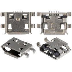ESOURCE PARTS Replacement Charging Port Soldering Required - 05 Pin - Micro B - 4 Anchor Points (C083)