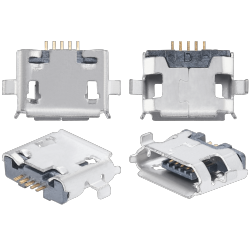 ESOURCE PARTS Replacement Charging Port Soldering Required - 05 Pin - Micro B - 2 Anchor Points (C016)