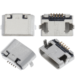 ESOURCE PARTS Replacement Charging Port Soldering Required - 05 Pin - Micro B - 2 Anchor Points (C036)