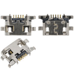 ESOURCE PARTS Replacement Charging Port Soldering Required - 05 Pin - Micro B - 6 Anchor Points (C381)