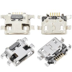ESOURCE PARTS Replacement Charging Port Soldering Required - 05 Pin - Micro B - 6 Anchor Points (C057)