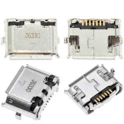 ESOURCE PARTS Replacement Charging Port Soldering Required - 07 Pin - Micro B - 4 Anchor Points (C360)