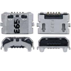 ESOURCE PARTS Replacement Charging Port Soldering Required - 05 Pin - Micro B - 4 Anchor Points (C370)