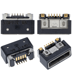 ESOURCE PARTS Replacement Charging Port Soldering Required - 05 Pin - Micro A - 4 Anchor Points (C272)