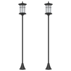 OUTSUNNY Solar Lamp Post Light, 72" Led Outdoor Street Light, Waterproof Ip44 for Patio, Garden, Backyard, Pathway, Cool White, 2 Pack