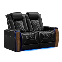 VALENCIA Tuscany Executive Heat & Massage (Row Of 2 Loveseat, Executive Black)