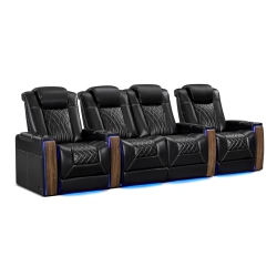 VALENCIA Tuscany Executive Heat & Massage (Row Of 4 Loveseat Center, Executive Black)