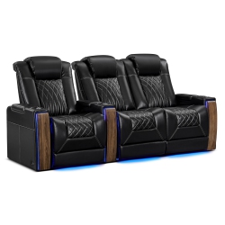 VALENCIA Tuscany Executive Heat & Massage(Row Of 3 Loveseat Right, Executive Black)