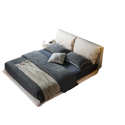 LIVINVELURIS Upholstered Modern Leather Bed Frame - In Beige