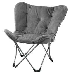 MEHIAZ Outdoor Butterfly Folding Chair (225Lbs Capacity) - In Grey