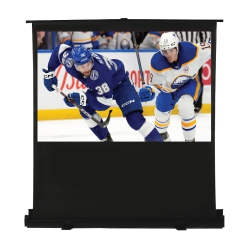 THE MUBU Alpha 100" Tab-Tension Portable Pull Up Projector Screen With Stand And Carry Case, Floor Pull-Up, 16:9, 4K, Outdoor Projector Screen