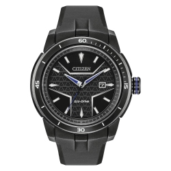 CITIZEN MARVEL Marvel Mens Panther Japanese Eco-Drive Watch 47MM Stainless Steel Case Silicone Strap With Dial (Aw1615-05W) In Black