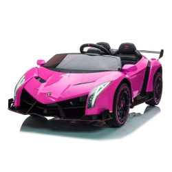 KINGTOYS Lamborghini Veneno 24V (2X12V) Ride-On Cars 4X4 Upgraded Leather Seats Rubber Tires With Remote Control