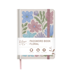 RILEYS & CO. Password Book With Alphabetical Tabs, Password Keeper, Password Books for Seniors, Password Notebook (6 X 5 Inches, Cream - Floral)