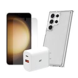 LBT Bundle: Tuff8 Clear Case, Tempered Glass, 30W Pd Charger for Samsung Galaxy S24 Ultra