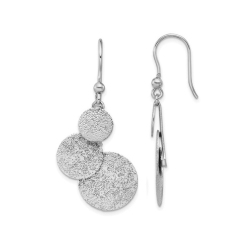 GEM AND HARMONY Sterling Textured Circles Dangle Earrings In Silver