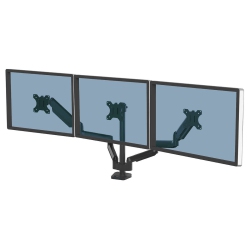 FELLOWES Series Fully Adjustable Monitor Arm - Triple Arm In Platinum