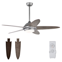 COSTWAY 52" Ceiling Fan With Led Lights & Remote Control 1/2/4/8H Timer & 3 Fan Speeds
