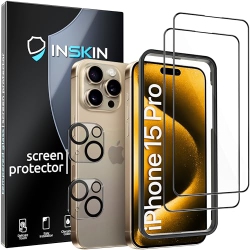2 Coques Complètes + Protecteurs écran IPhone 15 Pro - Anti-lumière Bleue Et Antichoc - Neuf