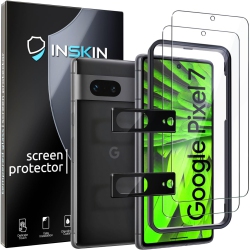 INSKIN Screen Protector for Google Pixel 7 6.3 Inch - 2+2 Tempered Glass for Screen & Camera Lens, Auto-Align Installation, Fingerprint Id Support