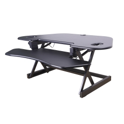 ROCELCO Cadr-46-AcUSB Corner Adjustable Height Desk Riser 46" W/ Extended Vertical Range (Black)