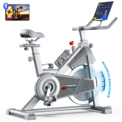 HARISON Magnetic Stationary Bikes for Home \w Bluetooth, Exercise Bikes for Home \w Ipad Holder & Comfortable Seat Cushion, 350Lbs Capacity