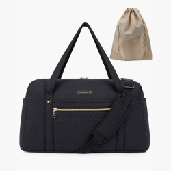 BAGSMART Weekender Overnight Bag Large Carry On Bag With Shoe Bag In Black