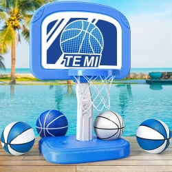 SWIMMING POOL Basketball Hoop, Pool Toys \w 4 Balls And Pump, Adjustable Height Poolside Hoops for Water Basketball Game[Random Accessory Colors]