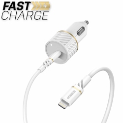 OTTERBOX Fast Charge Pd Car Charger USB-C 20W W/lightning Cable 3.3Ft | In White