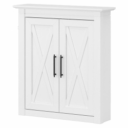 BUSH Key West Bathroom Wall Cabinet With Doors In Ash - Engineered Wood In White