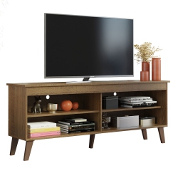 MADESA Tv Stand Unit With 4 Shelves And Cable Management for 55, 65 Inch Media Console Entertainment Center Modern Wooden Television Cabinet - Rustic