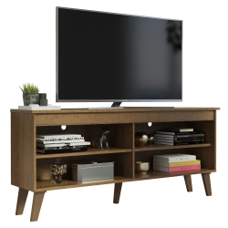 MADESA Compact Tv Stand Cabinet \w 4 Shelves And Cable Management for 50, 55 Inch Tv Media Storage Unit Living Room And Bedroom Modern Wooden