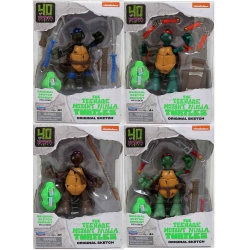 TMNT Teenage Mutant Ninja Turtles 5 Inch Action Figure Original Sketch - Set Of 4