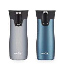 CONTIGO West Loop Stainless Steel Vacuum-Insulated Travel Mug With Spill-Proof Lid, Keeps Drinks Hot, 16OZ 2-Pack