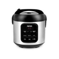 AROMA HOUSEWARES Aroma® Digital Rice Cooker, 4-Cup (Uncooked) / 8-Cup (Cooked), Steamer, 2 Qt, Stainless Steel Exterior