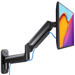 NIERBO Monitor Wall Mount for 17 to 32 Inch Screens Up to 19.8 Lbs, Single Monitor Arm Mount \w Gas Spring, Full Motion Height Adjustable Vesa