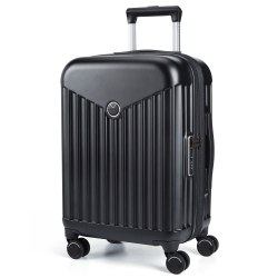 BAGSMART Odyssey 20 Inch Airline Approved Hardside Spinner Suitcase In Black