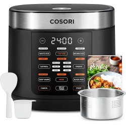 COSORI Micom Rice Cooker Maker 18 Functions, Warmer, Steamer, Slow Cooker, Sauté, With 50 Recipes, Timer, 1000W