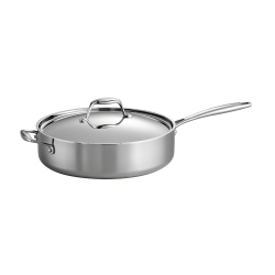 TRAMONTINA Covered Deep Saute Pan Stainless Steel Tri-Ply Clad 6 Qt, 80116/073Ds