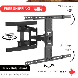 Free Shipping | TEXONIC 37” to 75" Slim Profile - Full Motion TV Wall Mount