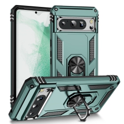 CSMART [Cs] Anti-Drop Hybrid Magnetic Hard Armor Case With Ring Holder for Google Pixel 8A, Midnight In Green