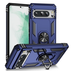 CSMART [Cs] Anti-Drop Hybrid Magnetic Hard Armor Case With Ring Holder for Google Pixel 8A In Navy