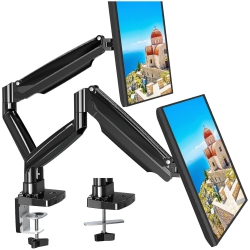 NIERBO Dual Monitor Desk Mount Fits 22” to 35” Ultrawide Computer Screen, Holds Up to 26.4Lbs Each, Fully Adjustable Long Monitor Arm for Two
